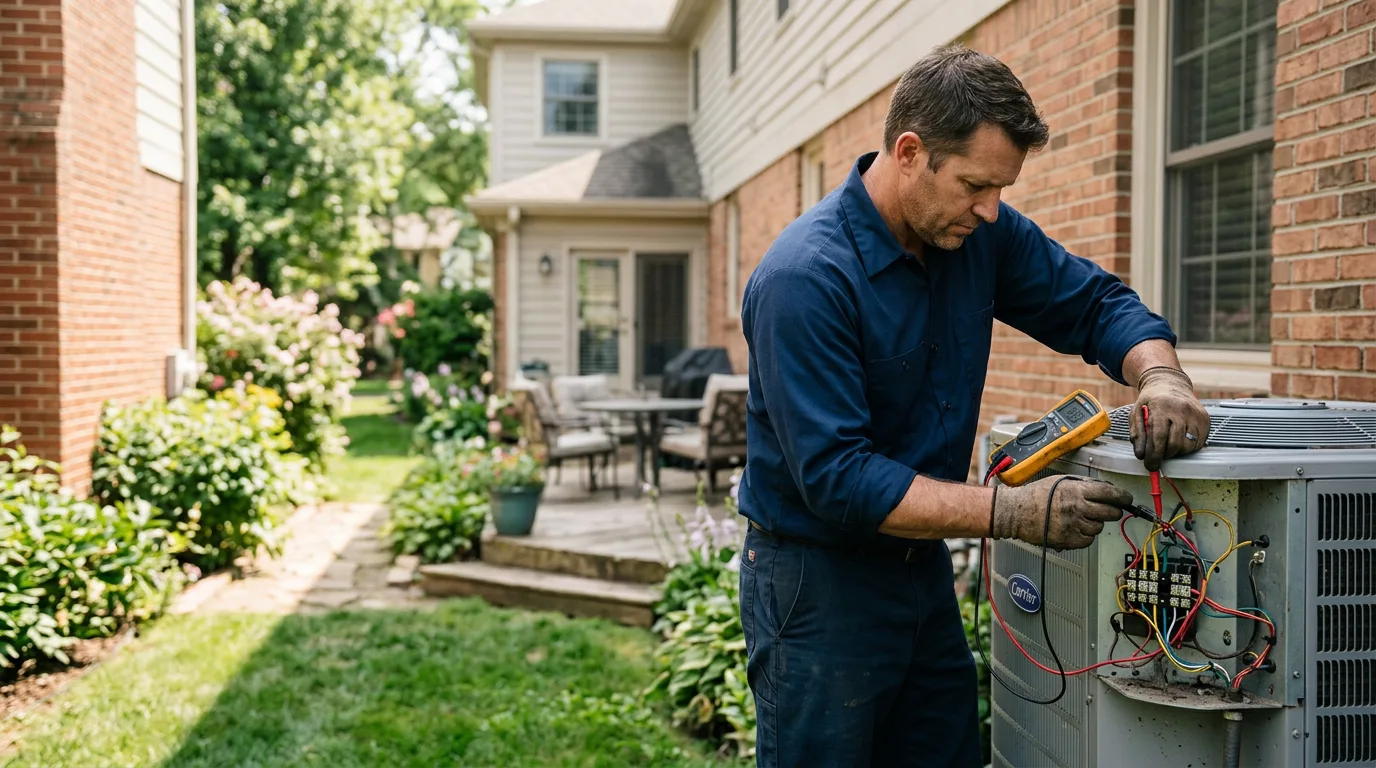 HVAC technician working near Hilltop, WV